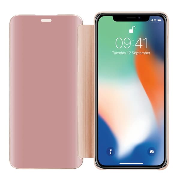 iPhone X / XS Skal Plånboksfodral Clear View Mirror Skyddsomslag med standfunktion 360 graders skydd