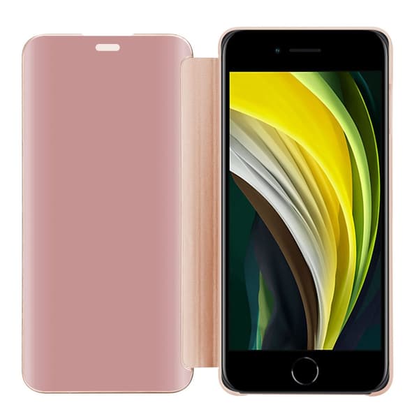 Etui for iPhone 7 / 7S / 8 / SE 2020 Deksel Clear View Mirror Beskyttelsesetui med stativfunksjon 360 graders beskyttelse