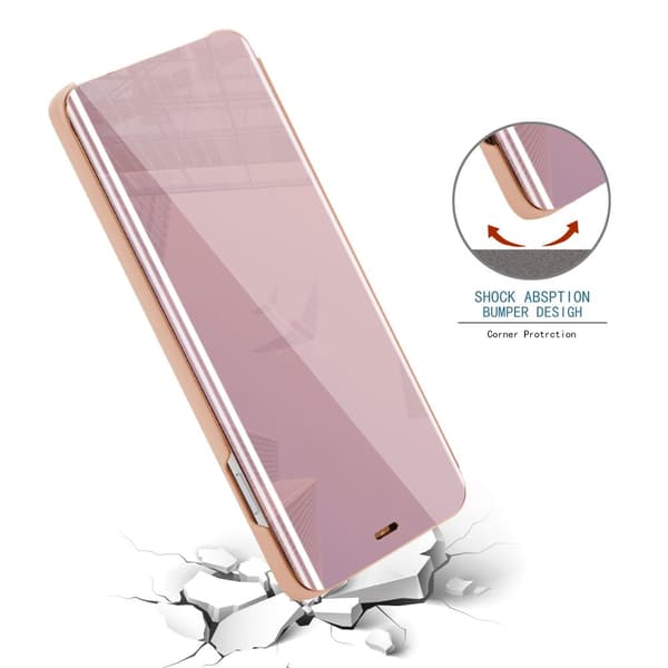 Etui for iPhone 7 / 7S / 8 / SE 2020 Deksel Clear View Mirror Beskyttelsesetui med stativfunksjon 360 graders beskyttelse