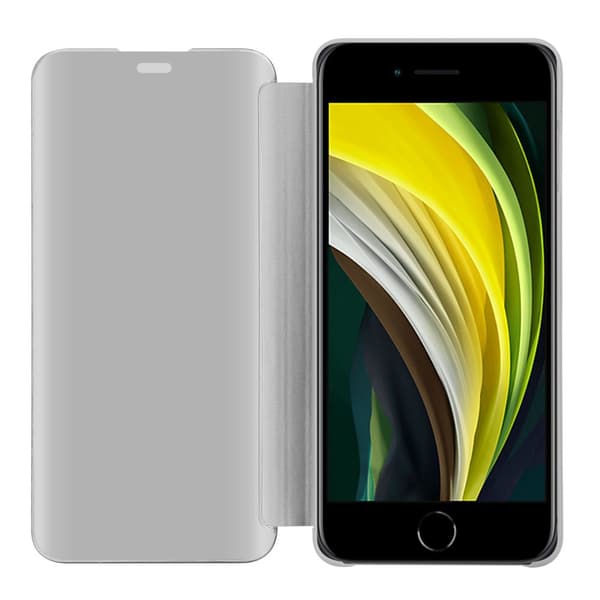 Etui for iPhone 7 / 7S / 8 / SE 2020 Deksel Clear View Mirror Beskyttelsesetui med stativfunksjon 360 graders beskyttelse