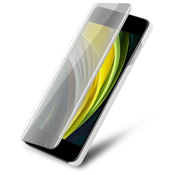Etui for iPhone 7 / 7S / 8 / SE 2020 Deksel Clear View Mirror Beskyttelsesetui med stativfunksjon 360 graders beskyttelse