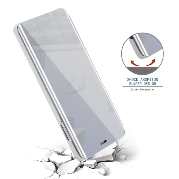 Etui for iPhone 7 / 7S / 8 / SE 2020 Deksel Clear View Mirror Beskyttelsesetui med stativfunksjon 360 graders beskyttelse