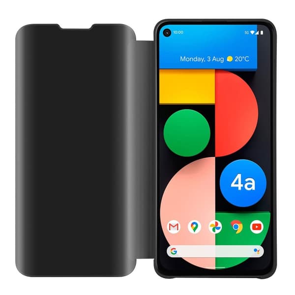 Etui for Google PIXEL 4A Deksel Clear View Mirror Beskyttelsesetui med stativfunksjon 360 graders beskyttelse