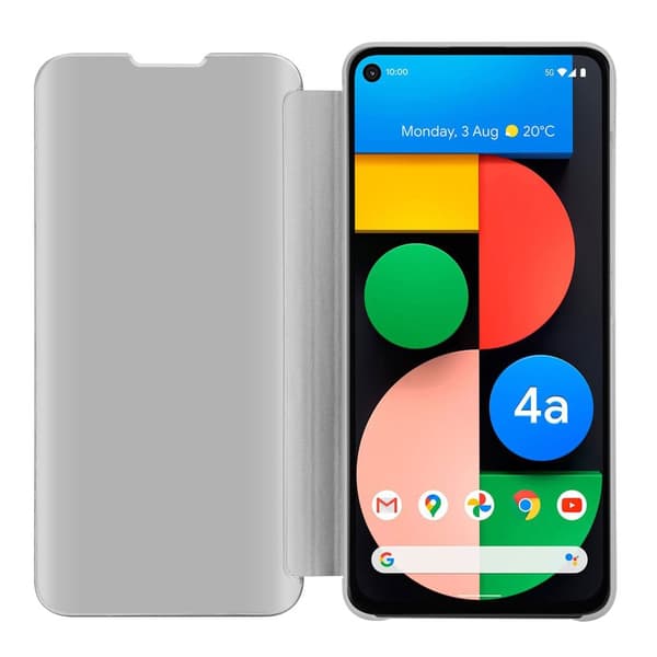 Etui for Google PIXEL 4A Deksel Clear View Mirror Beskyttelsesetui med stativfunksjon 360 graders beskyttelse