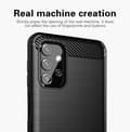 Miniatyrbild 3 av 7: Samsung Galaxy A32 5G Skal Fodral av flexibelt TPU-silikon i rostfritt stål-kolfiber-look Skyddsfodral