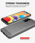 Miniatyrbild 4 av 7: Samsung Galaxy A32 5G Skal Fodral av flexibelt TPU-silikon i rostfritt stål-kolfiber-look Skyddsfodral