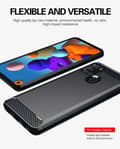Miniatyrbilde 7 av 11: Deksel til Samsung Galaxy A21s Beskyttelsesdeksel av fleksibelt TPU-silikon i rustfritt stål-karbonfiberutseende