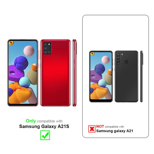 Deksel til Samsung Galaxy A21s Beskyttelsesdeksel av fleksibelt TPU-silikon i rustfritt stål-karbonfiberutseende