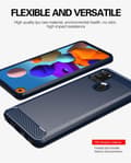 Miniatyrbilde 8 av 11: Deksel til Samsung Galaxy A21s Beskyttelsesdeksel av fleksibelt TPU-silikon i rustfritt stål-karbonfiberutseende