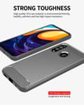 Miniatyrbilde 4 av 7: Deksel til Samsung Galaxy A20s Beskyttelsesdeksel av fleksibelt TPU-silikon i rustfritt stål-karbonfiberutseende