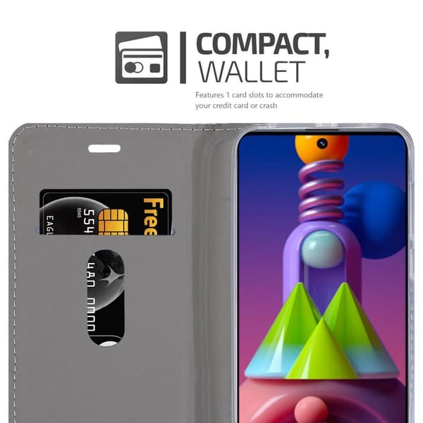 Samsung Galaxy M51 Skal Plånboksfodral med magnetisk stängning, ståfunktion och kortficka