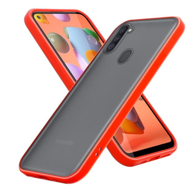 Samsung Galaxy A11 / M11 Suojakuori Suojakotelo Hybrid jossa on TPU-silikoni sisäpuolella ja matta muovinen takapuoli
