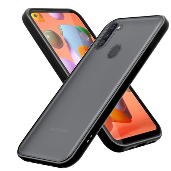 Samsung Galaxy A11 / M11 Suojakuori Suojakotelo Hybrid jossa on TPU-silikoni sisäpuolella ja matta muovinen takapuoli