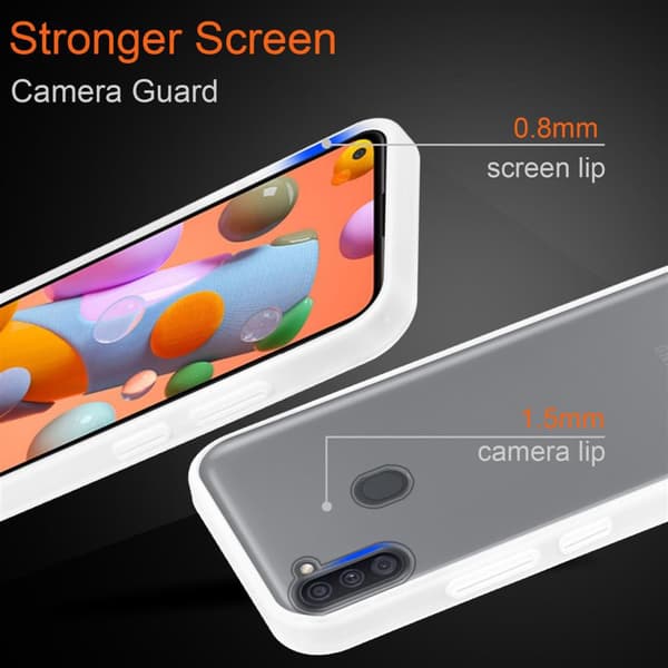 Samsung Galaxy A11 / M11 Suojakuori Suojakotelo Hybrid jossa on TPU-silikoni sisäpuolella ja matta muovinen takapuoli