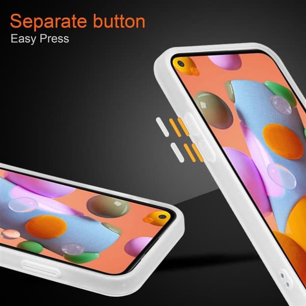 Samsung Galaxy A11 / M11 Suojakuori Suojakotelo Hybrid jossa on TPU-silikoni sisäpuolella ja matta muovinen takapuoli