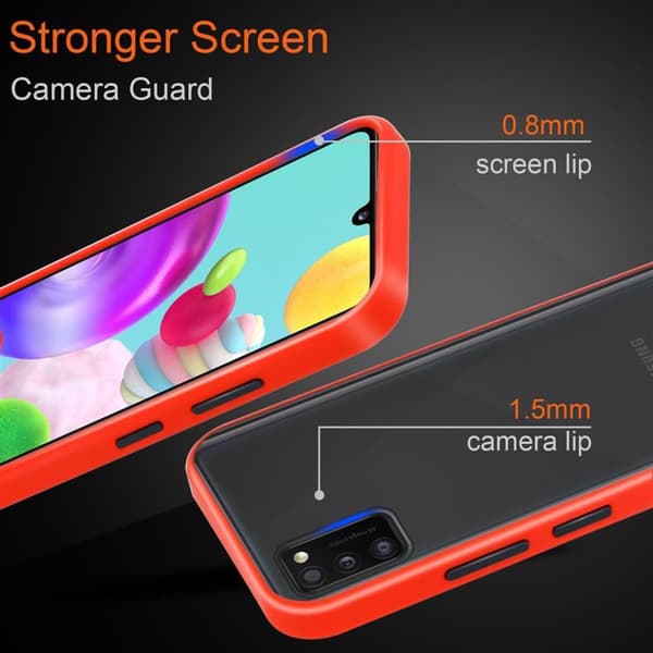 Samsung Galaxy A41 Suojakuori Suojakotelo Hybrid jossa on TPU-silikoni sisäpuolella ja matta muovinen takapuoli