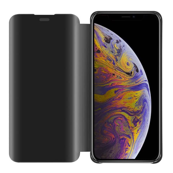 Etui for iPhone XS MAX Deksel Clear View Mirror Beskyttelsesetui med stativfunksjon 360 graders beskyttelse