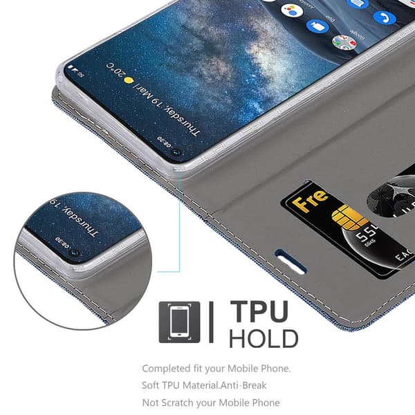 Deksel til Nokia 8.3 Lommebokdeksel med magnetisk lukking, stativfunksjon og kortlomme