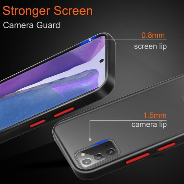 Deksel for Samsung Galaxy NOTE 20 med TPU-silikon på innsiden og matt plast på baksiden