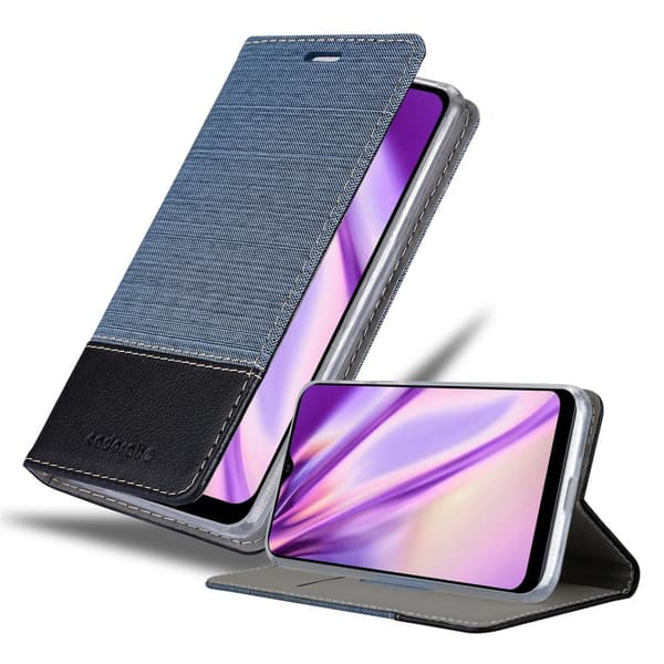 Deksel til Samsung Galaxy A10s / M01s Lommebokdeksel med magnetisk lukking, stativfunksjon og kortlomme MØRKE BLÅ SORT