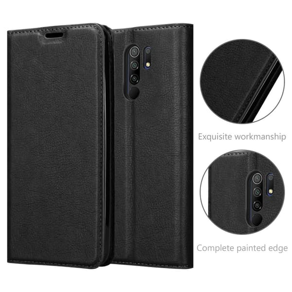 Lommebokdeksel til Xiaomi RedMi 9 Deksel med magnetisk lukking, stativfunksjon og kortlomme