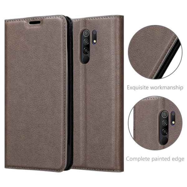 Lommebokdeksel til Xiaomi RedMi 9 Deksel med magnetisk lukking, stativfunksjon og kortlomme