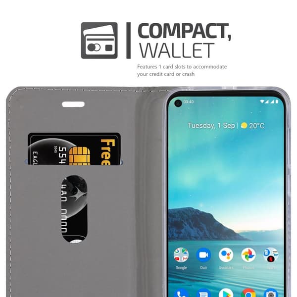 Nokia 3.4 Skal Plånboksfodral med magnetisk stängning, ståfunktion och kortficka
