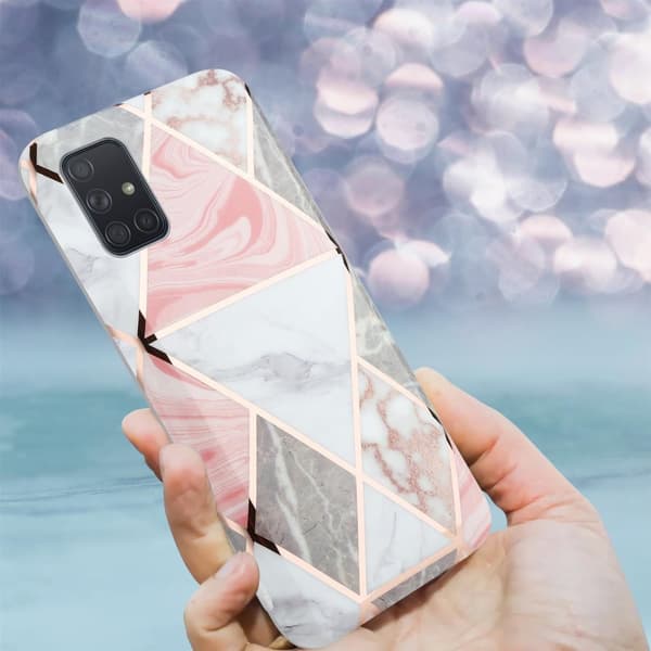 Lommebokdeksel til Samsung Galaxy A51 5G Deksel av TPU-silikon med mosaikkmønster