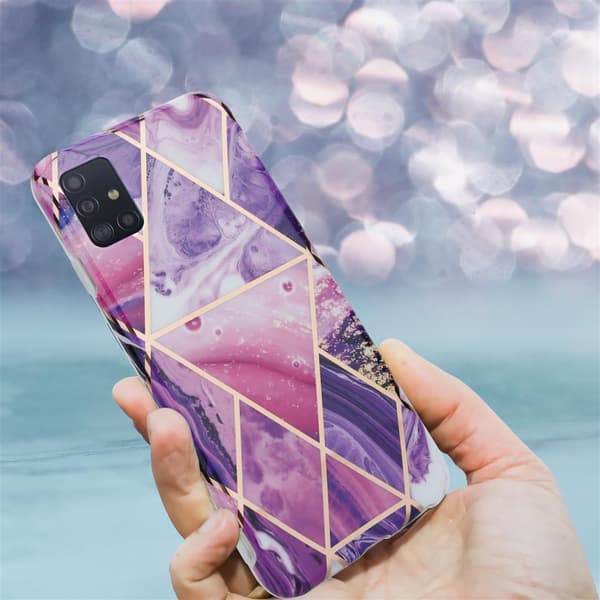 Lommebokdeksel til Samsung Galaxy A51 5G Deksel av TPU-silikon med mosaikkmønster