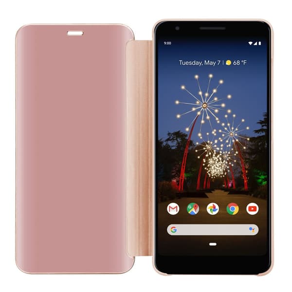 Etui for Google PIXEL 3A Deksel Clear View Mirror Beskyttelsesetui med stativfunksjon 360 graders beskyttelse