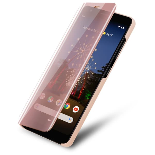 Etui for Google PIXEL 3A Deksel Clear View Mirror Beskyttelsesetui med stativfunksjon 360 graders beskyttelse