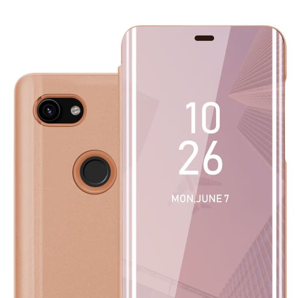 Etui for Google PIXEL 3A Deksel Clear View Mirror Beskyttelsesetui med stativfunksjon 360 graders beskyttelse