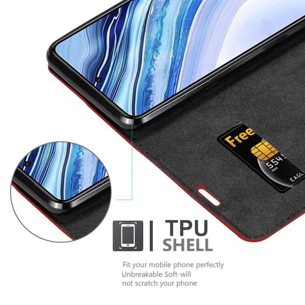 Lommebokdeksel til Xiaomi RedMi NOTE 9 PRO / NOTE 9S Deksel med magnetisk lukking, stativfunksjon og kortlomme