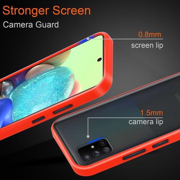 Samsung Galaxy A71 4G Suojakuori Suojakotelo Hybrid jossa on TPU-silikoni sisäpuolella ja matta muovinen takapuoli