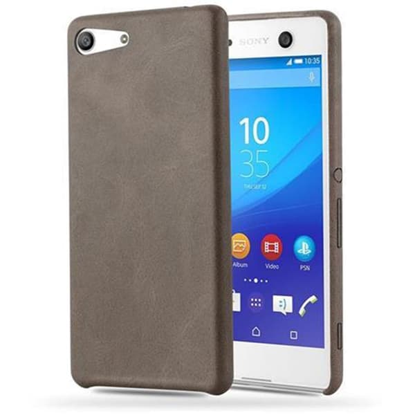 Sony Xperia M5 Suojakuori Suojakotelo Hard Case nahkajäljitelmästä valmistettu VINTAGE RUSKEA