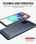 Pikkukuva 4 / 7: Samsung Galaxy A71 4G Suojakuori Suojakotelo joustavasta TPU-silikonista ruostumattoman teräksen ja hiilikuidun näköisenä