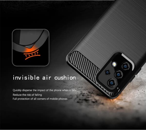 Samsung Galaxy A52 (4G / 5G) / A52s Skal Fodral av flexibelt TPU-silikon i rostfritt stål-kolfiber-look Skyddsfodral