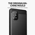 Pikkukuva 3 / 7: Samsung Galaxy A51 4G / M40s Suojakuori Suojakotelo joustavasta TPU-silikonista ruostumattoman teräksen ja hiilikuidun näköisenä