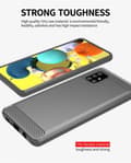 Miniatyrbilde 4 av 7: Deksel til Samsung Galaxy A51 4G / M40s Beskyttelsesdeksel av fleksibelt TPU-silikon i rustfritt stål-karbonfiberutseende
