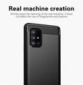 Pikkukuva 3 / 7: Samsung Galaxy A71 5G Suojakuori Suojakotelo joustavasta TPU-silikonista ruostumattoman teräksen ja hiilikuidun näköisenä