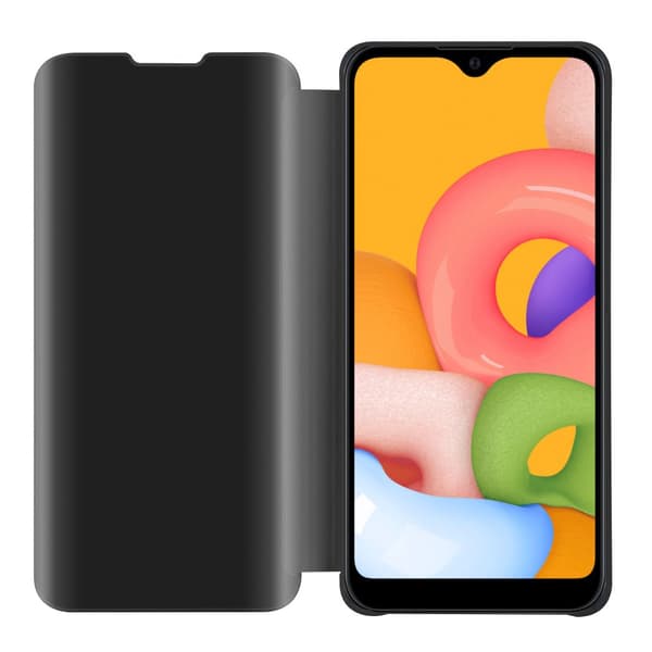 Samsung Galaxy A01 Skal Plånboksfodral Clear View Mirror Skyddsomslag med standfunktion 360 graders skydd