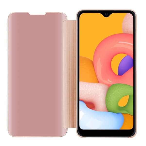 Samsung Galaxy A01 Skal Plånboksfodral Clear View Mirror Skyddsomslag med standfunktion 360 graders skydd