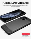 Miniatyrbilde 4 av 7: Deksel til iPhone 11 PRO Beskyttelsesdeksel av fleksibelt TPU-silikon i rustfritt stål-karbonfiberutseende
