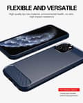 Pikkukuva 8 / 11: Apple iPhone 11 PRO Suojakuori Suojakotelo joustavasta TPU-silikonista ruostumattoman teräksen ja hiilikuidun näköisenä