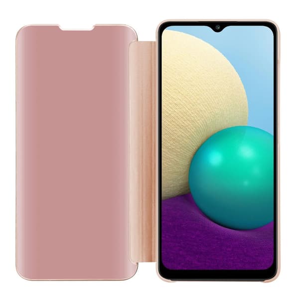 Samsung Galaxy A02 / M02 Skal Plånboksfodral Clear View Mirror Skyddsomslag med standfunktion 360 graders skydd