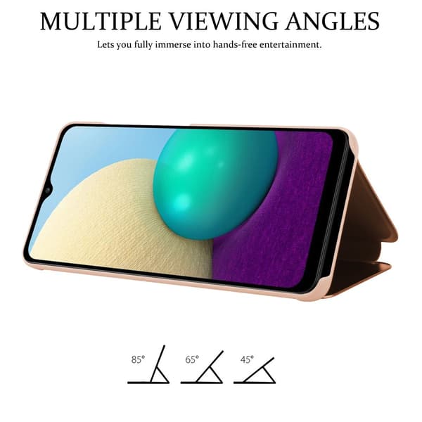 Samsung Galaxy A02 / M02 Skal Plånboksfodral Clear View Mirror Skyddsomslag med standfunktion 360 graders skydd