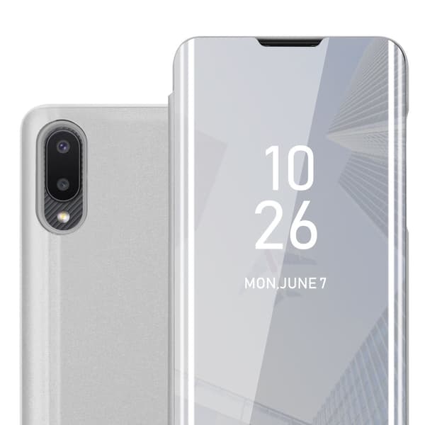 Samsung Galaxy A02 / M02 Skal Plånboksfodral Clear View Mirror Skyddsomslag med standfunktion 360 graders skydd