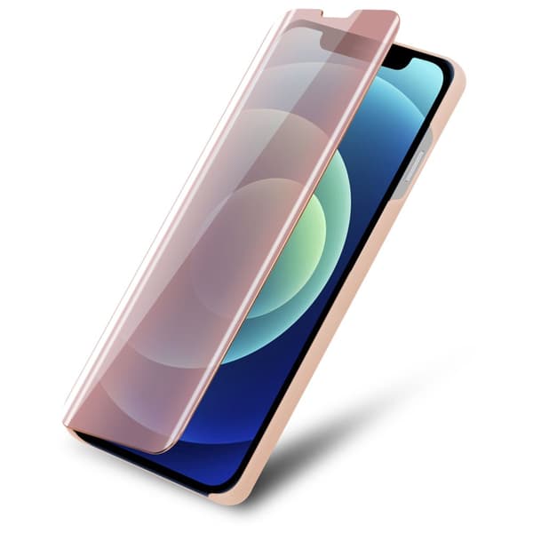iPhone 12 / 12 PRO Skal Plånboksfodral Clear View Mirror Skyddsomslag med standfunktion 360 graders skydd