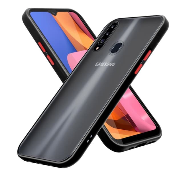 Deksel for Samsung Galaxy A20s med TPU-silikon på innsiden og matt plast på baksiden