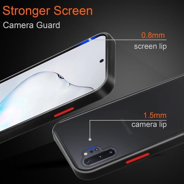 Deksel for Samsung Galaxy NOTE 10 med TPU-silikon på innsiden og matt plast på baksiden